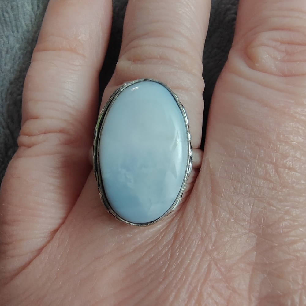 Blue Chalcedony Statement Ring - Picture 2 of 6